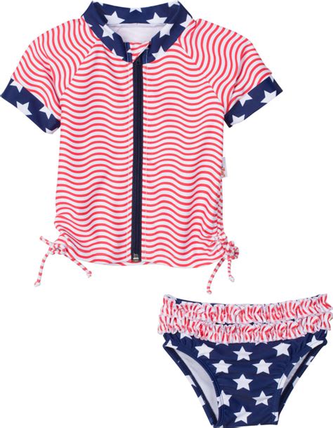 Baby Girl Rash Guard Zip Swimsuit Set Upf 50 Uv Sweet Pineapple