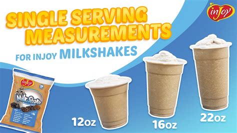 Single Serving Measurements For Injoy Milk Shakes For 12 Oz 16 Oz 22