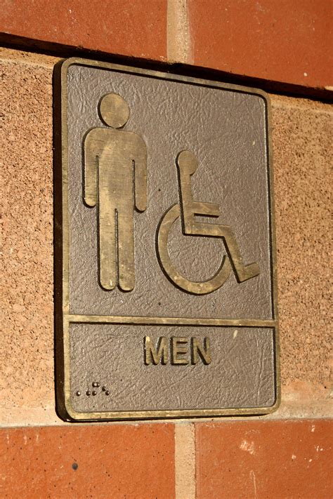 Mens Restroom Sign Brass Plaque Picture Free Photograph Photos