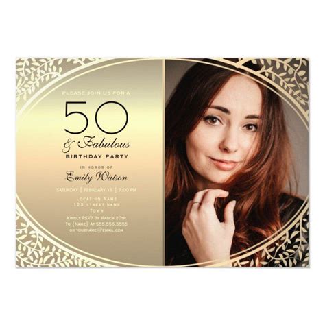 Elegant Black And Gold 50th Birthday Invitation Zazzle Birthday
