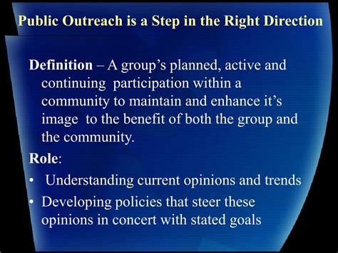 Ppt Public Outreach Efforts Powerpoint Presentation Free Download