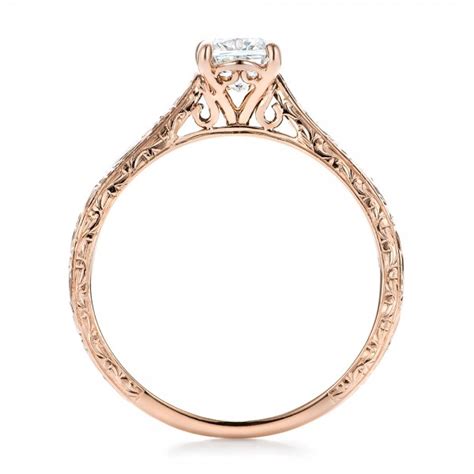 Custom Rose Gold Solitaire Diamond Engagement Ring 101618 Bellevue
