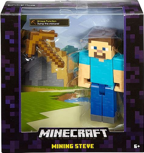 Minecraft Survival Mode Mining Steve 5 Action Figure Wood Pickaxe
