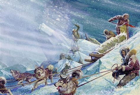 Robert Pearys Expedition To The North Pole Painting By Severino Baraldi