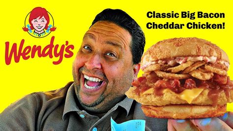 Wendys Big Bacon Cheddar Chicken Review Youtube