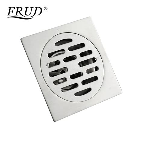 Frud Square Stainless Steel Floor Drain Anti Odor Hair Shower Catcher Drainer Bath Floor Drain