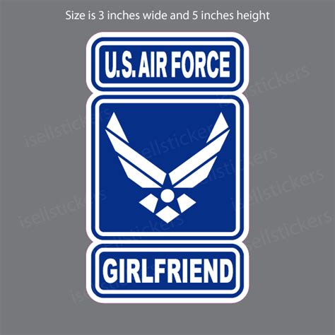 Air Force Girlfriend Usaf Military Bumper Sticker Window Decal