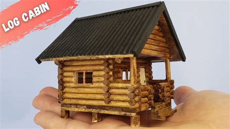 Building Mini Wooden House Diy Mini Log Cabin Youtube