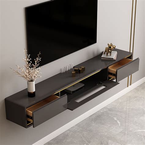 1800mm Grey Tv Stand Postmodern Minimalist Floating Media Console With