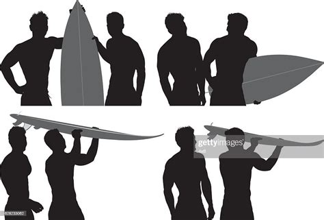 Surfer Holding Surfboard High Res Vector Graphic Getty Images
