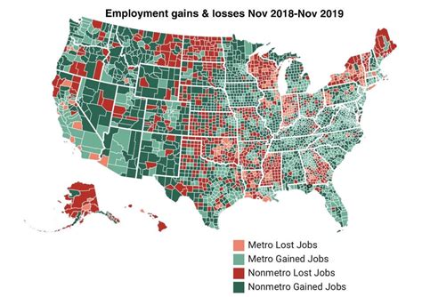 The Nations Largest Metropolitan Areas Gained The Most Jobs And Rural Counties Located