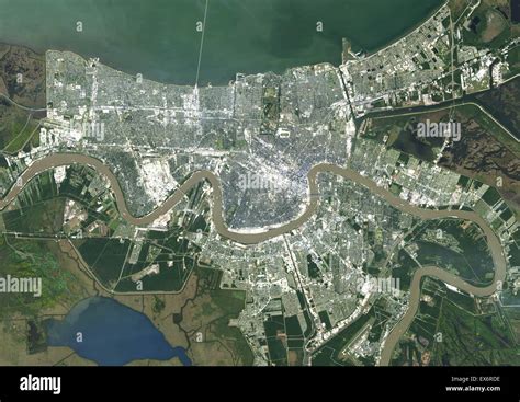 Colour Satellite Image Of New Orleans Louisiana Usa Image Taken On