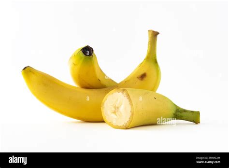 Bananas Isolated On White Background Yellow Fresh Bananas Fruit On