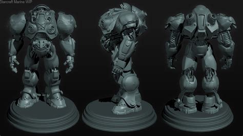 Starcraftfanart Terran Marine Wip Zbrushcentral