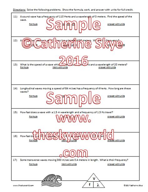 Worksheets are name date anatomy of a wave work. Wave Speed Problems Worksheet | Science worksheets ...