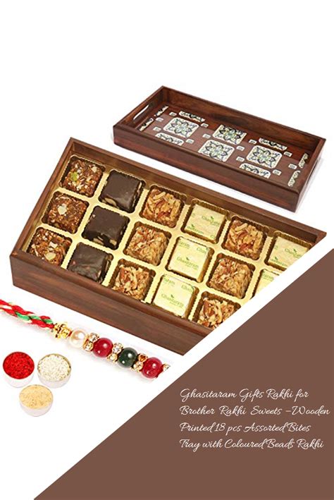 Ghasitaram Gifts Rakhi for Brother Rakhi Sweets - Wooden ...