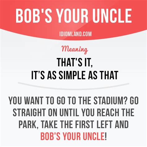 Is Bob Your Uncle Idiom Idioms Slang Saying Sayings Phrase