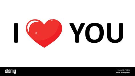 I Love You Lettering Black Text With Red Heart Vector Illustration