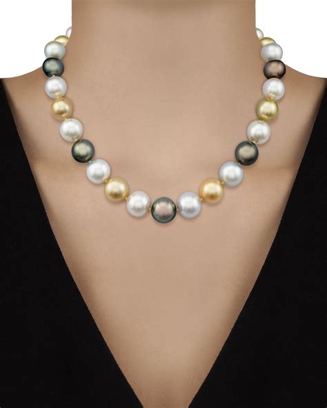 Multi Color South Sea Pearl Necklace In 2021 Large Pearl Necklace