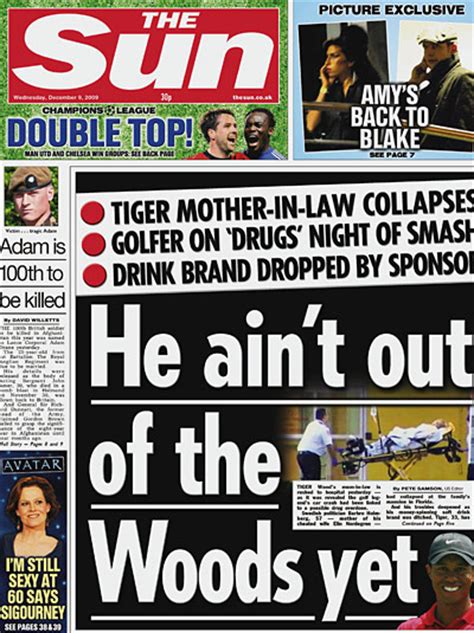 Anorak News Tiger Woods Puns And Newspaper Front Pages Gallery