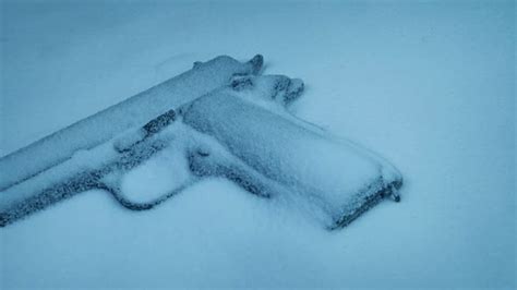 Gun Covered In Snow Stock Footage Videohive