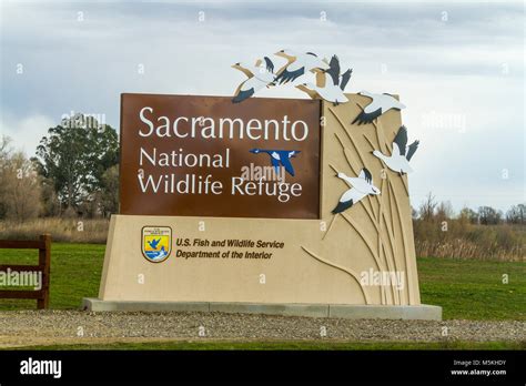 A Sign At The Entrance To The Sacramento National Wildlife Refuge In