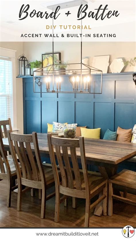 Custom Built In Bench And Board And Batten Accent Wall Diy Dining Room