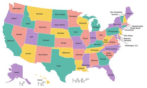 Continent Maps Map Of USA With State Nam 