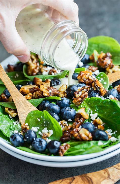Blueberry Spinach Salad With Lemon Poppyseed Dressing Peas And