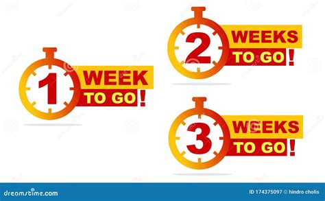 1 To 4 Weeks To Go Sale Countdown Badges Vector Illustration