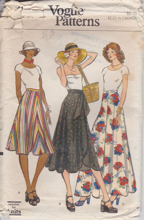 70s Wrap Skirt 1970s Maxi Skirt Sewing Pattern Vogue By Sissyspatterns