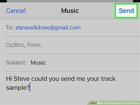 How To Send Email On The Iphone With Pictures Wikihow