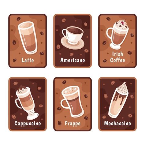 Premium Vector Coffee Types Illustration Set