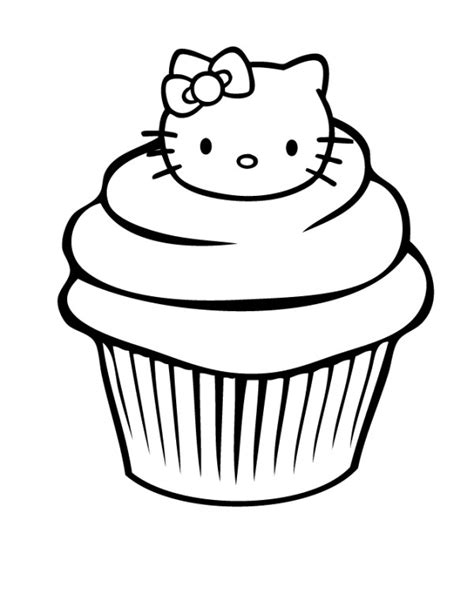 Free printable hello kitt patterns free hello kitty coloring pages. Cupcake Hello Kitty Clipart - ClipArt Best