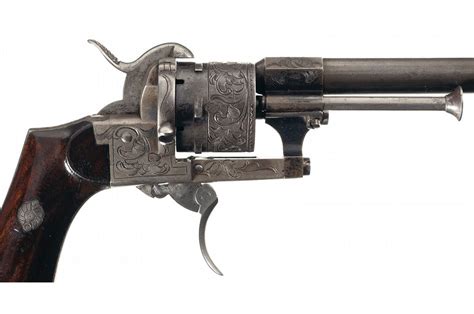 Factory Engraved Lefaucheux Pinfire Revolver With Holster