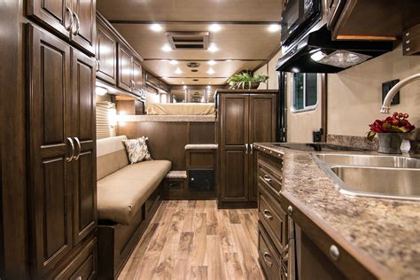 Two 5200# galvanized dexter torsion axles for some serious heavy hauling. Featherlite expands living quarters options with ...