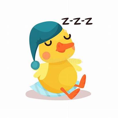 Duck Sleeping Cartoon Clip Chick Clipart Vector