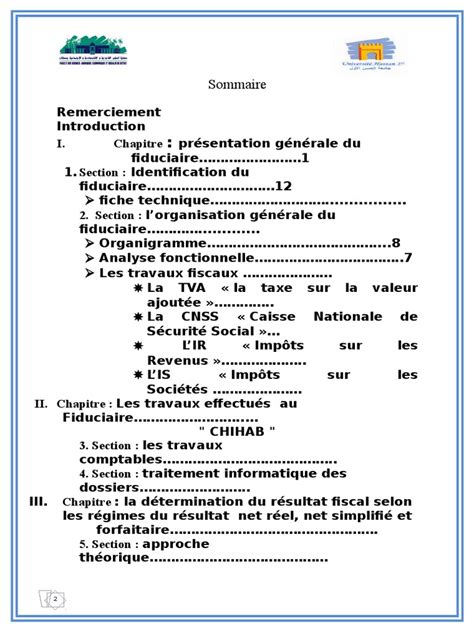Rapport De Stage Fin Detudes Fiduciaire Taxe Sur La Valeur Ajoutée