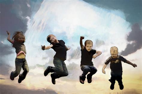 Children Jumping For Joy