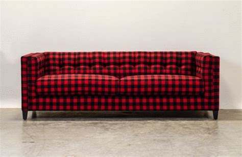Red Couch With Black Stripes Plaid Couch Plaid Sofa Couch