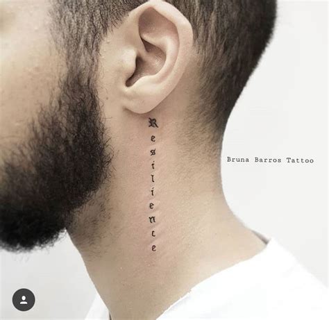 Side Neck Tattoos For Men Writing Side Neck