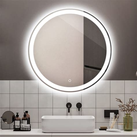 Buy Sbagno 600mm Diameter Modern Round Illuminated Bathroom Mirror With Led Light