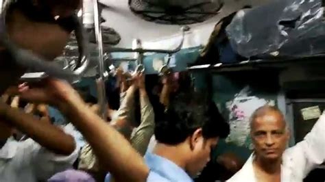 inside view of crowded mumbai local train india 2014 full chaos [hd video] youtube