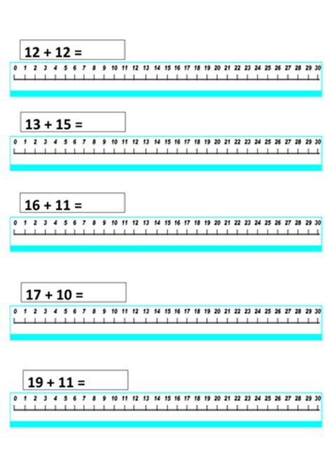 Using A Number Line To Add 2 Digit Numbers Worksheet