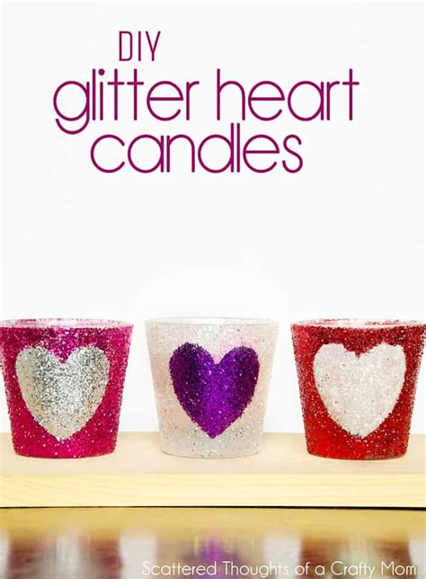 Diy Glitter Heart Candles Scattered Thoughts Of A Crafty Mom By Jamie