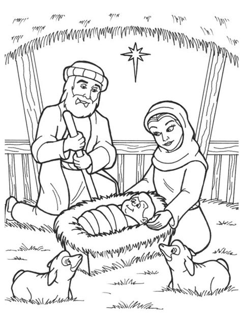 jesus  born   manger  nativity coloring page color luna