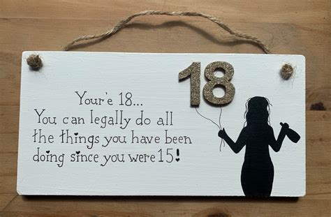 18 Birthday Plaque Youre 18 You Can Officially Do All The Etsy