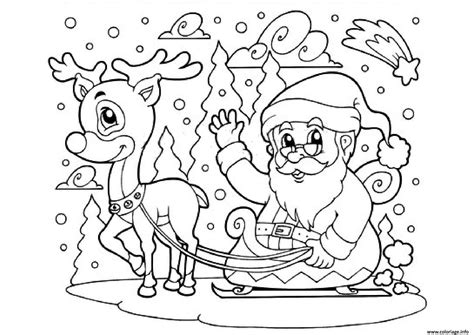 Le pere noel travaille dans son atelier pour récompenser les petits enfants sages. Coloriage Pere Noel Et Son Renne Furie Prancer Le Plus Puissant dessin