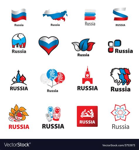 Biggest Collection Logos Russia Royalty Free Vector Image