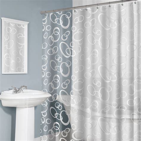 Splash Home Saturn Vinyl Shower Curtain Whiteclear White Shower